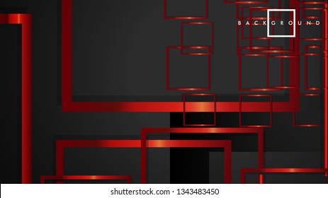 Vector Modern Abstract Squares Backgrounds . with a black and red metal color gradient. eps 10 template