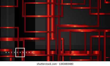 Vector Modern Abstract Squares Backgrounds . with a black and red metal color gradient. eps 10 template