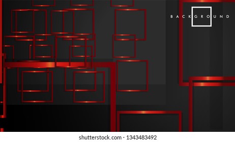 Vector Modern Abstract Squares Backgrounds . with a black and red metal color gradient. eps 10 template