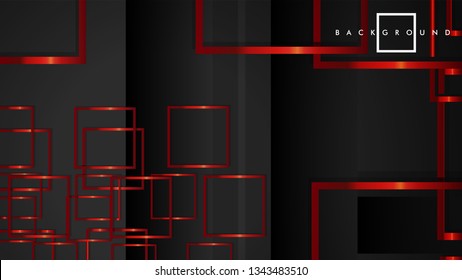 Vector Modern Abstract Squares Backgrounds . with a black and red metal color gradient. eps 10 template