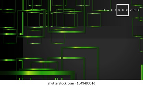 Vector Modern Abstract Squares Backgrounds . with a black and green metal color gradient. eps 10 template
