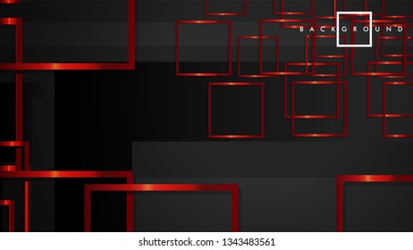 Vector Modern Abstract Squares Backgrounds . with a black and red metal color gradient. eps 10 template