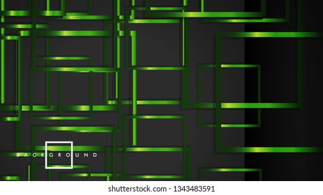 Vector Modern Abstract Squares Backgrounds . with a black and green metal color gradient. eps 10 template