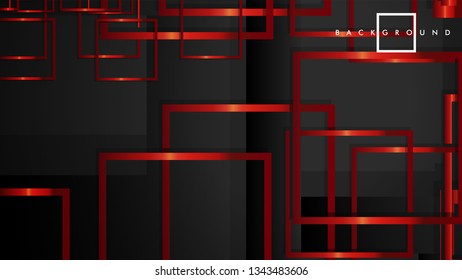 Vector Modern Abstract Squares Backgrounds . with a black and red metal color gradient. eps 10 template