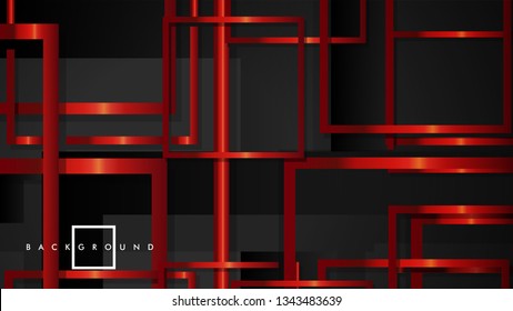 Vector Modern Abstract Squares Backgrounds . with a black and red metal color gradient. eps 10 template