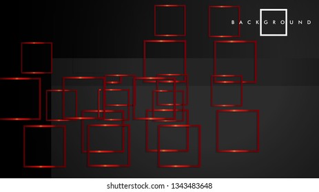 Vector Modern Abstract Squares Backgrounds . with a black and red metal color gradient. eps 10 template