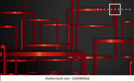 Vector Modern Abstract Squares Backgrounds . with a black and red metal color gradient. eps 10 template
