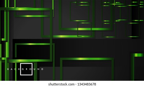 Vector Modern Abstract Squares Backgrounds . with a black and green metal color gradient. eps 10 template
