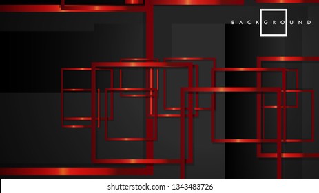 Vector Modern Abstract Squares Backgrounds . with a black and red metal color gradient. eps 10 template