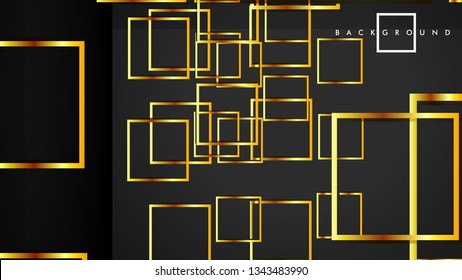 Vector Modern Abstract Squares Backgrounds . with a black and gold color gradient. eps 10 template
