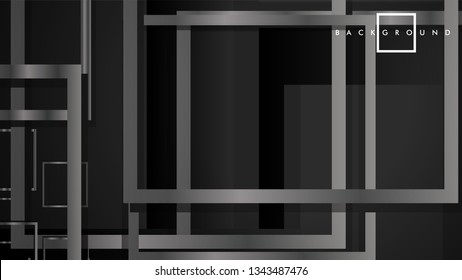 Vector Modern Abstract Squares Backgrounds . with a black and gray metal color gradient. eps 10 template