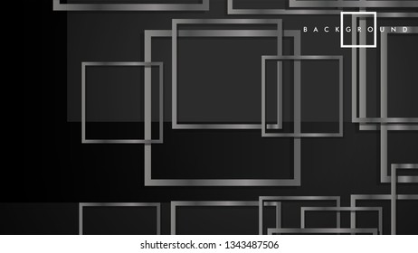 Vector Modern Abstract Squares Backgrounds . with a black and gray metal color gradient. eps 10 template