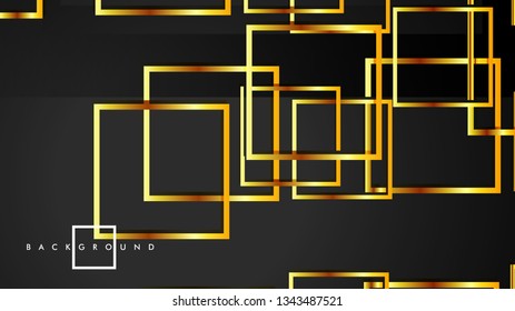 Vector Modern Abstract Squares Backgrounds . with a black and gold color gradient. eps 10 template