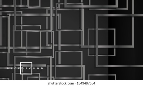 Vector Modern Abstract Squares Backgrounds . with a black and gray metal color gradient. eps 10 template