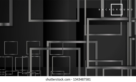 Vector Modern Abstract Squares Backgrounds . with a black and gray metal color gradient. eps 10 template