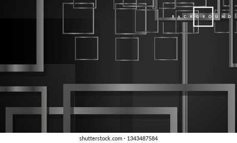 Vector Modern Abstract Squares Backgrounds . with a black and gray metal color gradient. eps 10 template