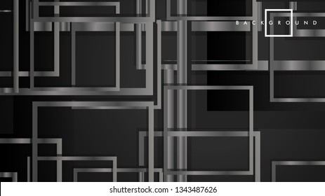 Vector Modern Abstract Squares Backgrounds . with a black and gray metal color gradient. eps 10 template