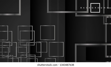 Vector Modern Abstract Squares Backgrounds . with a black and gray metal color gradient. eps 10 template