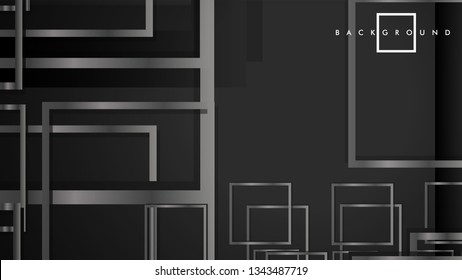 Vector Modern Abstract Squares Backgrounds . with a black and gray metal color gradient. eps 10 template