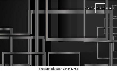 Vector Modern Abstract Squares Backgrounds . with a black and gray metal color gradient. eps 10 template