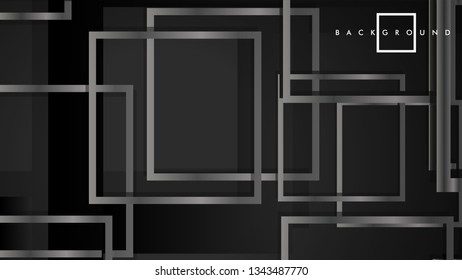 Vector Modern Abstract Squares Backgrounds . with a black and gray metal color gradient. eps 10 template