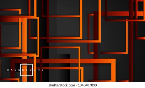 Vector Modern Abstract Squares Backgrounds . with a black red orange gradient. eps 10 template