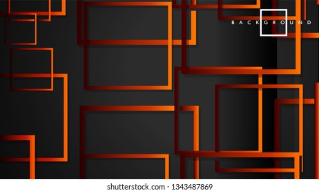 Vector Modern Abstract Squares Backgrounds . with a black red orange gradient. eps 10 template
