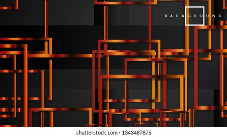 Vector Modern Abstract Squares Backgrounds . with a black and metal color gradient. eps 10 template