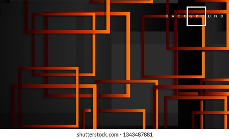 Vector Modern Abstract Squares Backgrounds . with a black red orange gradient. eps 10 template