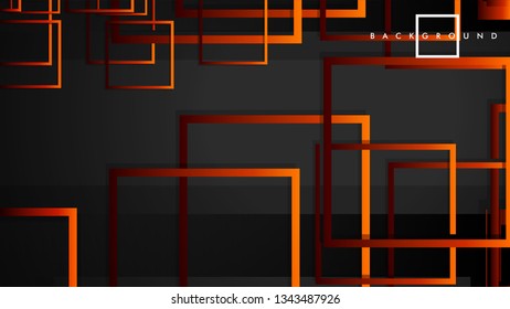 Vector Modern Abstract Squares Backgrounds . with a black red orange gradient. eps 10 template