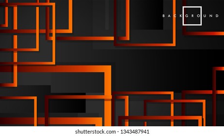 Vector Modern Abstract Squares Backgrounds . with a black red orange gradient. eps 10 template
