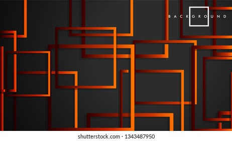 Vector Modern Abstract Squares Backgrounds . with a black red orange gradient. eps 10 template