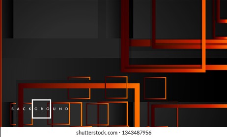Vector Modern Abstract Squares Backgrounds . with a black red orange gradient. eps 10 template