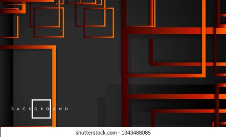 Vector Modern Abstract Squares Backgrounds . with a black red orange gradient. eps 10 template