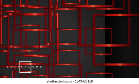 Vector Modern Abstract Squares Backgrounds . with a black and red metal color gradient. eps 10 template