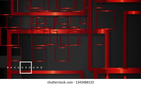 Vector Modern Abstract Squares Backgrounds . with a black and red metal color gradient. eps 10 template