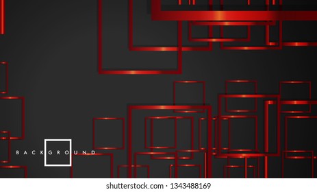 Vector Modern Abstract Squares Backgrounds . with a black and red metal color gradient. eps 10 template
