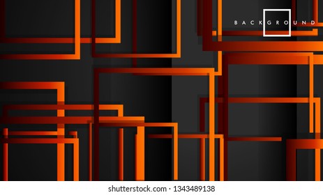 Vector Modern Abstract Squares Backgrounds . with a black red orange gradient. eps 10 template