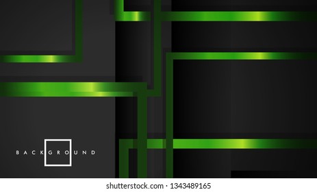 Vector Modern Abstract Squares Backgrounds . with a black and green metal color gradient. eps 10 template