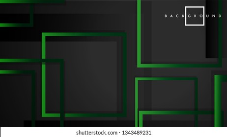 Vector Modern Abstract Squares Backgrounds . with a black green gradient. eps 10 template