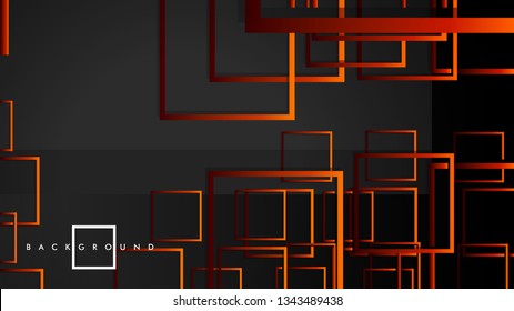 Vector Modern Abstract Squares Backgrounds . with a black red orange gradient. eps 10 template