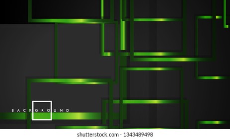 Vector Modern Abstract Squares Backgrounds . with a black and green metal color gradient. eps 10 template