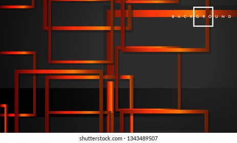Vector Modern Abstract Squares Backgrounds . with a black orange gradient. eps 10 template