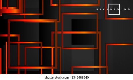 Vector Modern Abstract Squares Backgrounds . with a black orange gradient. eps 10 template