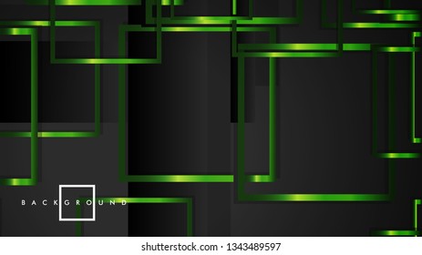 Vector Modern Abstract Squares Backgrounds . with a black and green metal color gradient. eps 10 template