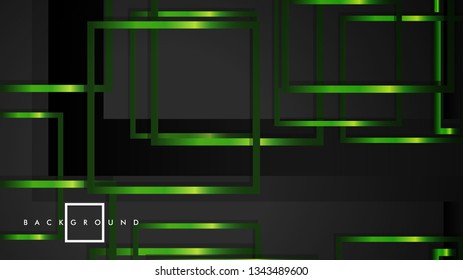 Vector Modern Abstract Squares Backgrounds . with a black and green metal color gradient. eps 10 template