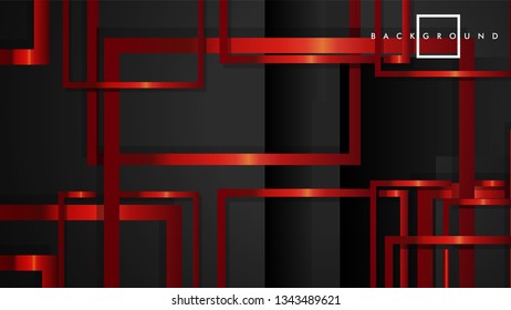Vector Modern Abstract Squares Backgrounds . with a black and red metal color gradient. eps 10 template