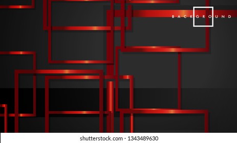 Vector Modern Abstract Squares Backgrounds . with a black and red metal color gradient. eps 10 template