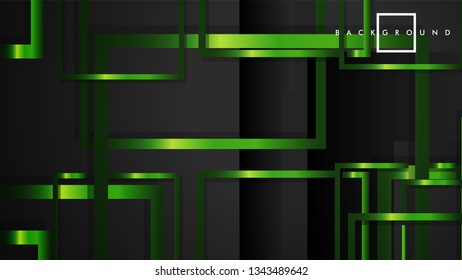Vector Modern Abstract Squares Backgrounds . with a black and green metal color gradient. eps 10 template