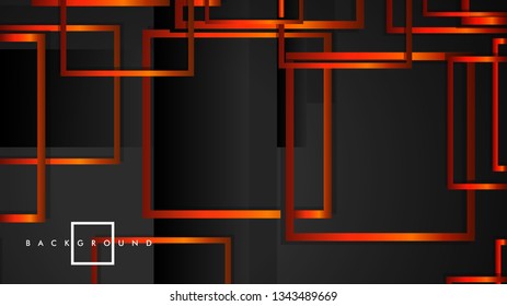 Vector Modern Abstract Squares Backgrounds . with a black orange gradient. eps 10 template